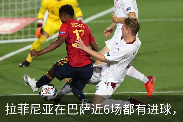 拉菲尼亚在巴萨近6场都有进球，为俱乐部生涯最长进球纪录